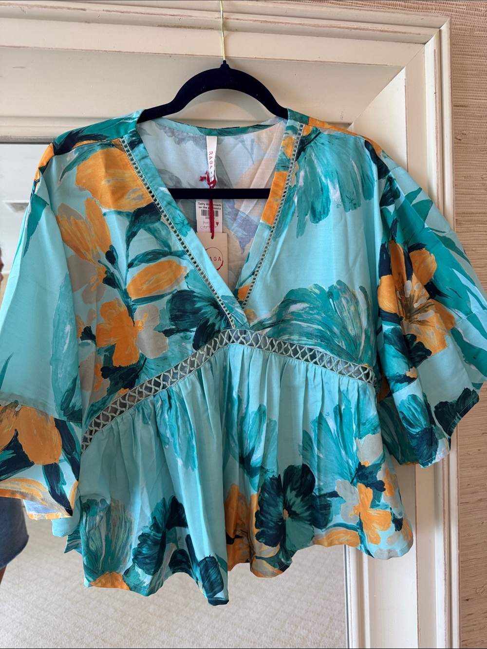 Raga Floral V-Neck Peplum Top